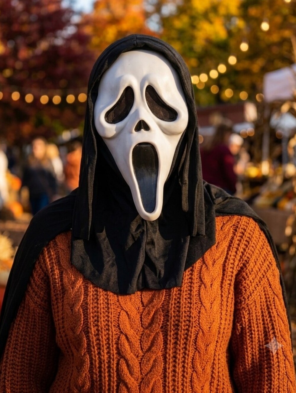 Scream Ghost Face Mask With Black Hood